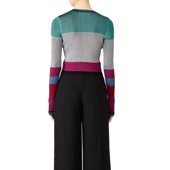 Diane von Furstenberg Ribbed Colorblock Top - Picture 3 of 13